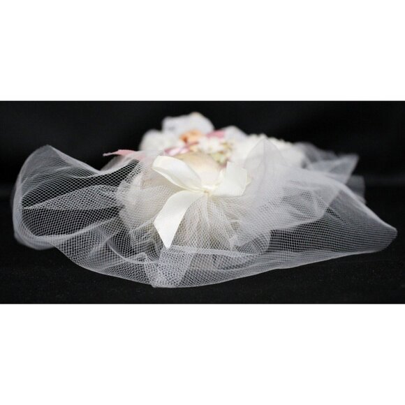 VTG 1983 Annalee Mobilitee Doll 9'' Bride White Lace Veil Flower Bendable Limbs - Picture 8 of 11